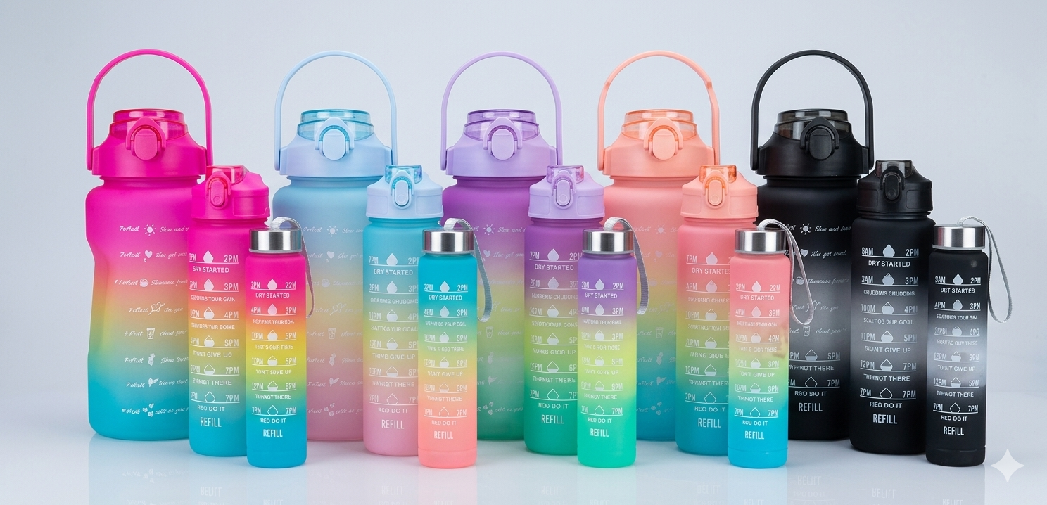 Set de 3 Botellas Plásticas (2L / 900ml / 300ml)