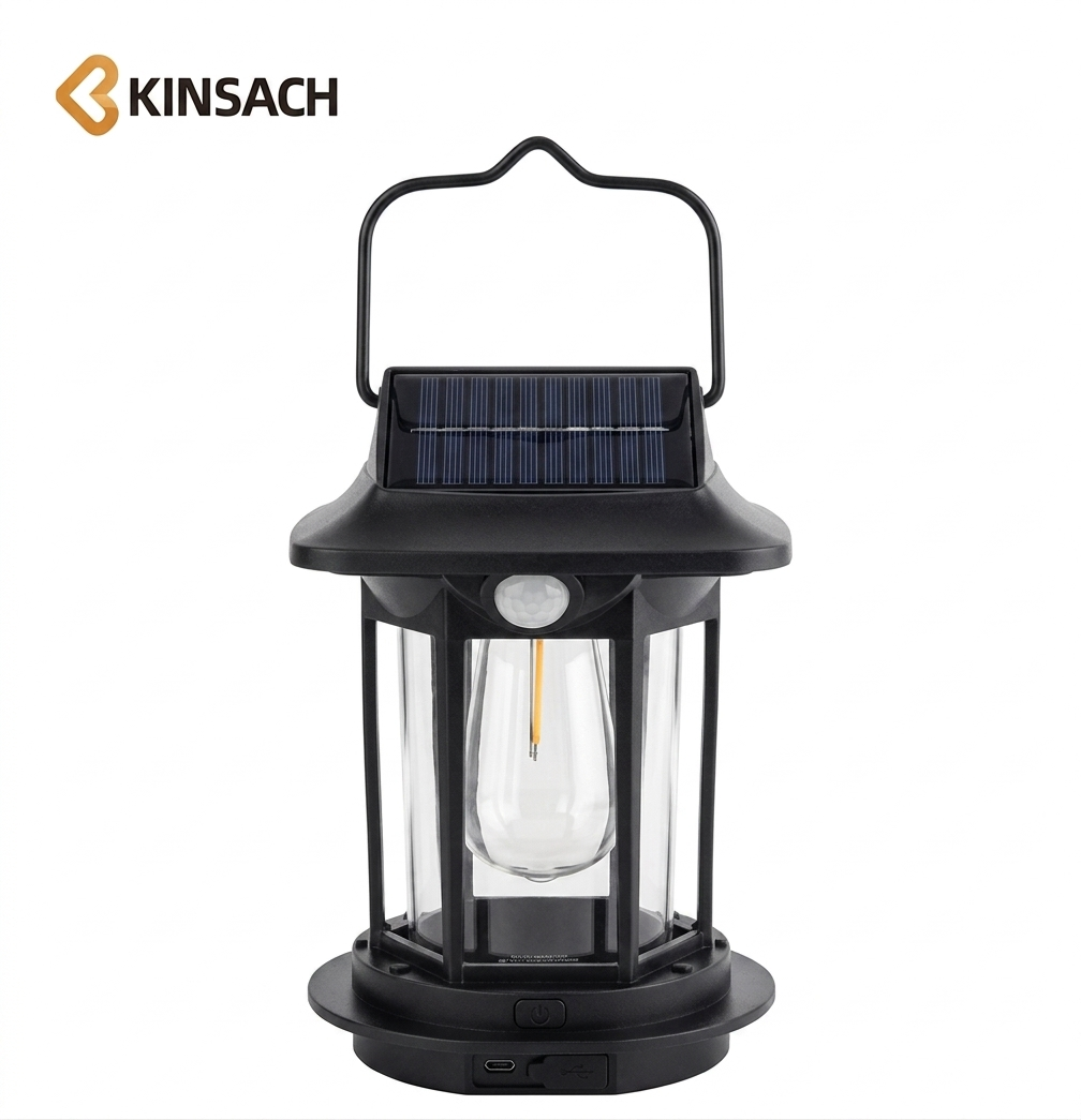 Lámpara de pared solar recargable con sensor y resistente al agua, tipo C, AH-2508